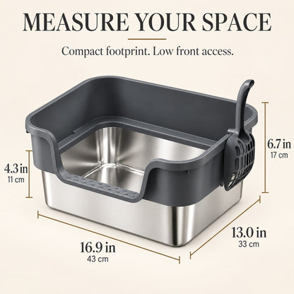 GAVPEPY Extra Large Stainless Steel High-Sided Cat Litter Box, 6 Options image 4 - 3.jpg