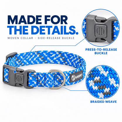 GAVPEPY Nylon Reflective Patterned Dog Collar, Sizes XS, S, M, L, 6 color or pattern options, for neighborhood walks, park visits and daily dog wear; an adjustable neckwear option for supervised walks and everyday outings image 4 - 3.jpg
