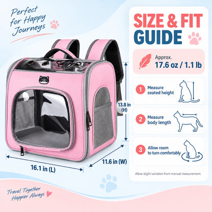 Transparent-Front Ventilated Pet Carrier Backpack, 6 Colors, By GAVPEPY image 4 - 3.jpg