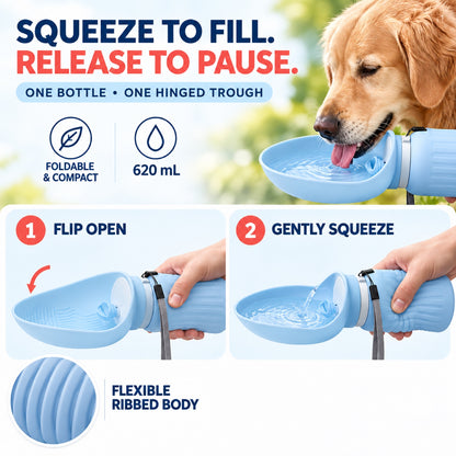 Collapsible Silicone Pet Water Bottle, 620 mL, 4 Colors, By GAVPEPY image 4 - 3.jpg