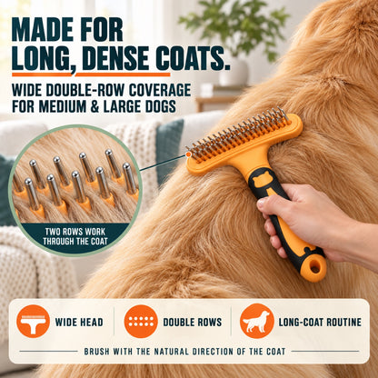 Double-Row Pet Grooming Rake, 5 Colors, By GAVPEPY image 4 - 3.jpg