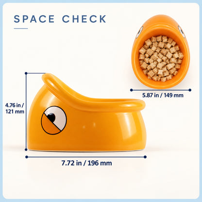 GAVPEPY Ceramic Fish-Head Pet Bowl, fish-head design; numeric dimensions not supplied, Orange, for Everyday Dog and Cat Meals or Water at Home, sculpted fish-head shape around an open bowl; a practical feeding setup for daily pet-care routines image 4 - 3.jpg