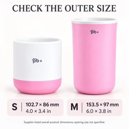 GAVPEPY ABS plastic Press-Action Paw Cleaning Cup, Sizes S, M, Pink, Blue, after rainy walks, park visits and everyday outdoor trips; a reusable cup design for rinsing paws after walks and outdoor play image 3 - 3.jpg
