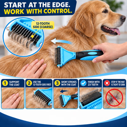 23+12 Tooth Pet Dematting Rake, 2 Colors, By GAVPEPY image 4 - 3.jpg