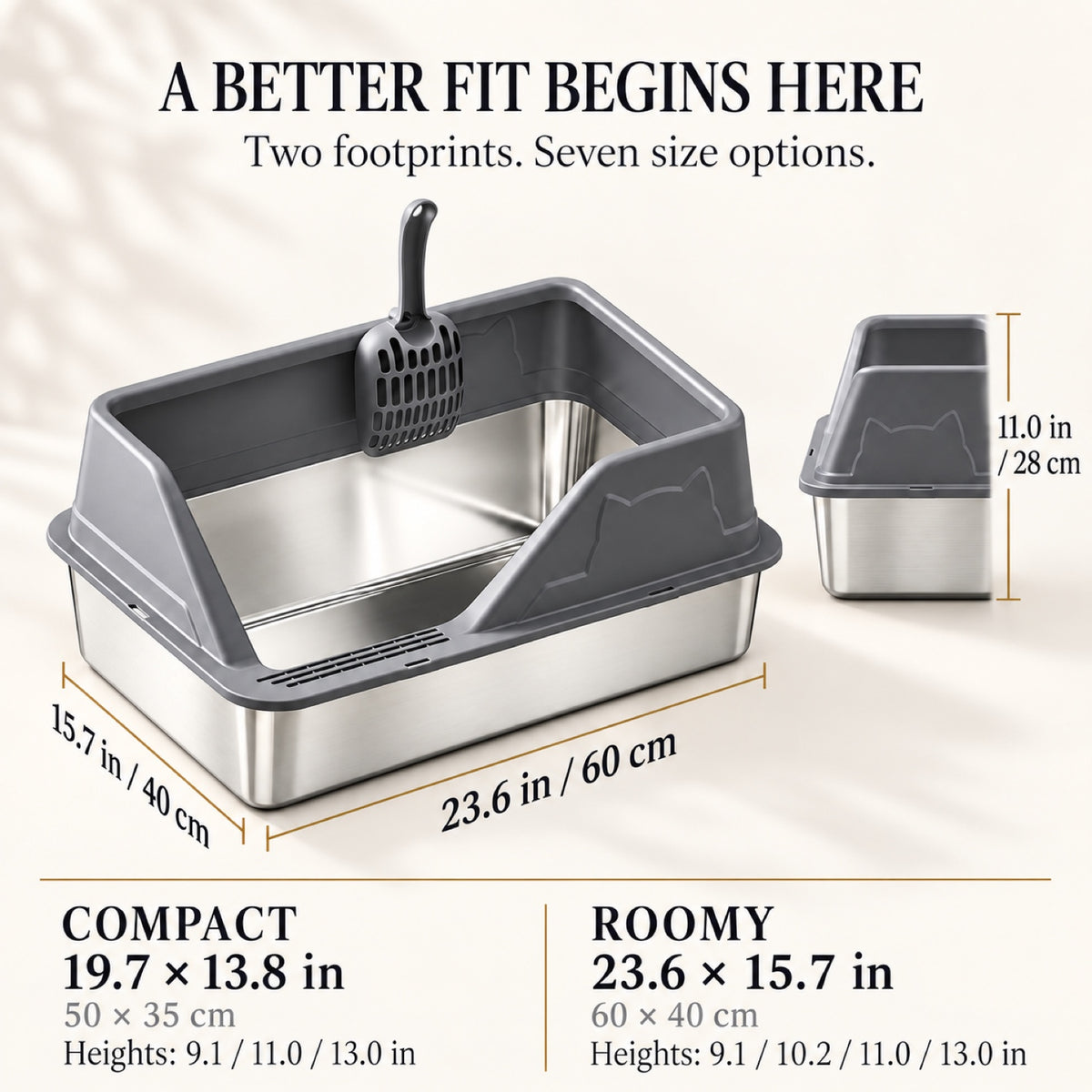 GAVPEPY Stainless Steel High-Sided Cat Litter Box, 56 Options image 4 - 3.jpg