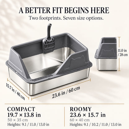 GAVPEPY Stainless Steel High-Sided Cat Litter Box, 56 Options image 4 - 3.jpg