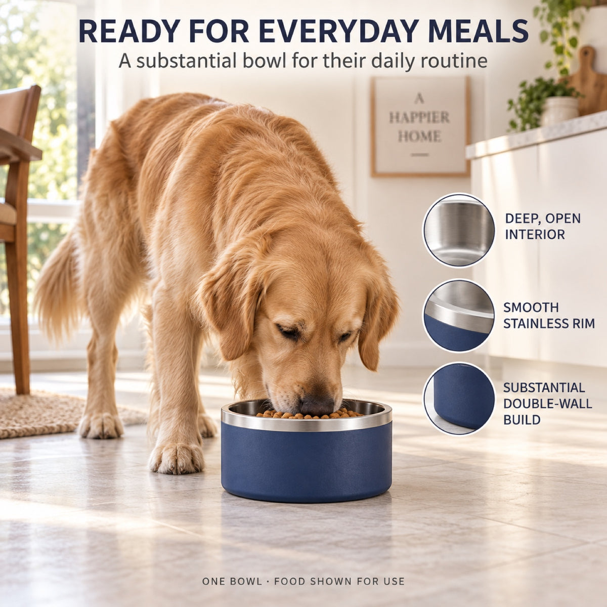 Stainless Steel Pet Bowl, 5 Capacities and 10 Colors, By GAVPEPY image 4 - 3.jpg