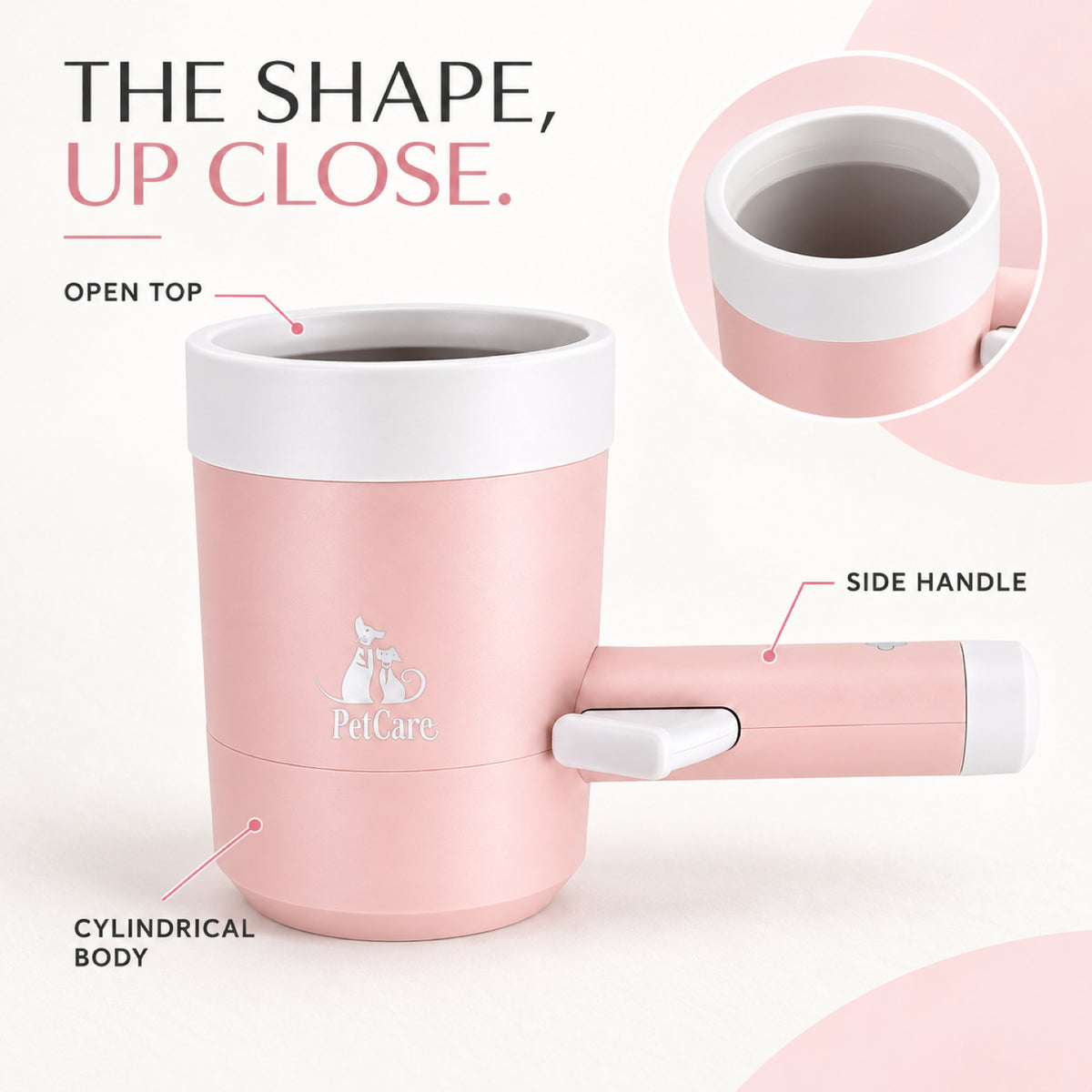 GAVPEPY Plastic Handled Paw Washer Cup, Sizes , Pink, for cleaning paws after outdoor walks; reusable cup with the selected color and size shown in the product photos; review the selected variant photo for details image 3 - 3.jpg