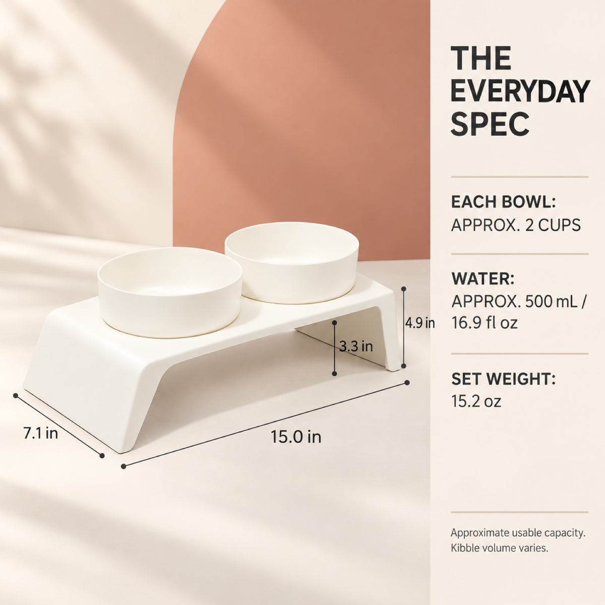 Solid-Color Double Pet Bowl, 2 Colors, By GAVPEPY image 4 - 3.jpg