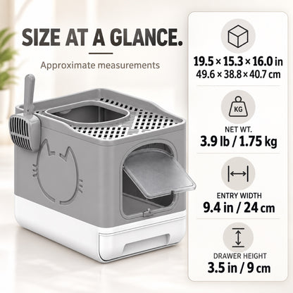 GAVPEPY Top-Entry Drawer Enclosed Cat Litter Box, 2 Options image 4 - 3.jpg