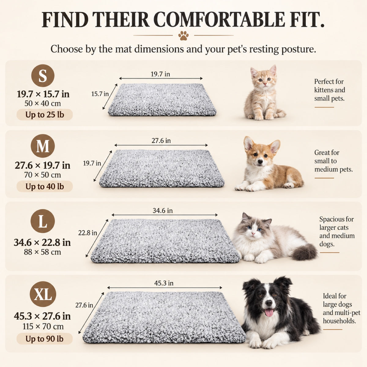 Reversible Self-Warming Pet Mat, 4 Sizes, By GAVPEPY image 4 - 3.jpg