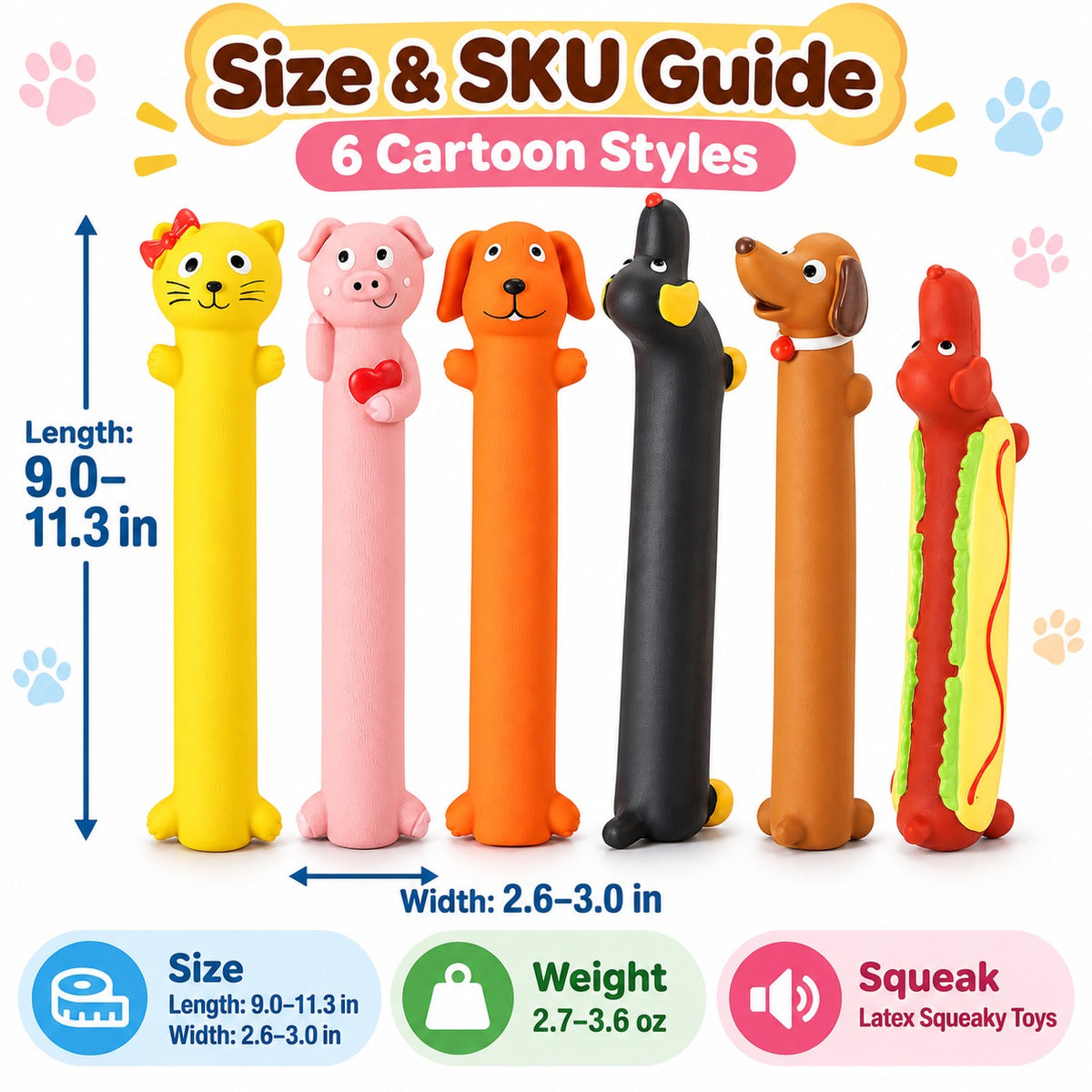 Latex Latex Squeaky Dog Toy, 6 Styles, By GAVPEPY image 4 - 3.jpg