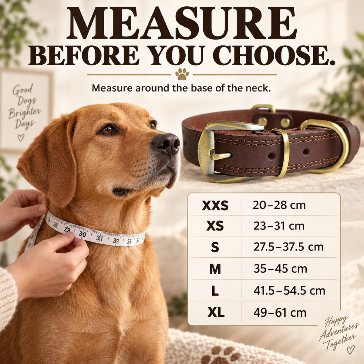 GAVPEPY Full-Grain Leather Dog Collar, 6 size options, Dark Brown, Black, for neighborhood walks, park visits and daily dog wear; an adjustable neckwear option for supervised walks and everyday outings image 4 - 3.jpg