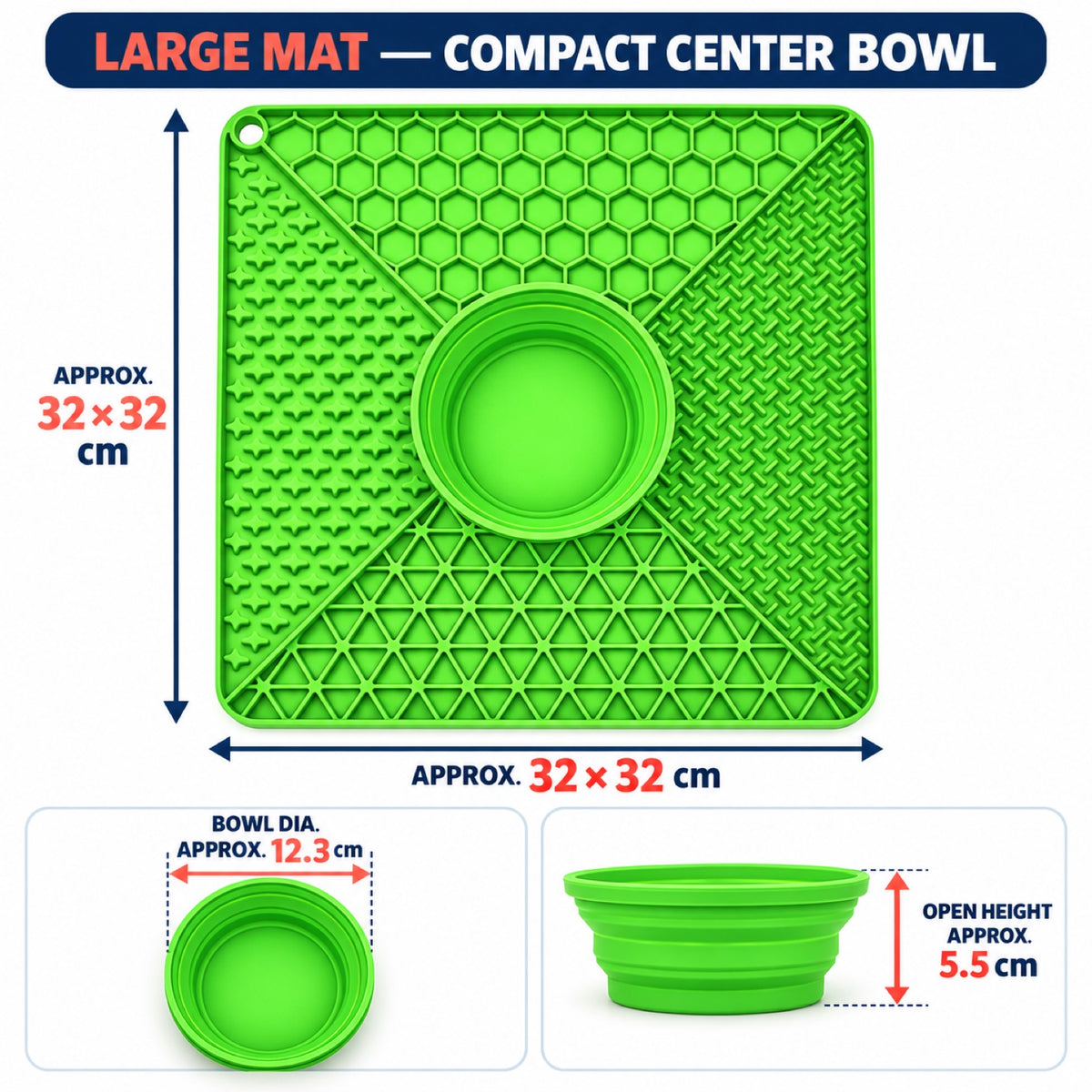 Large 32 cm Silicone Pet Lick Mat with Folding Bowl, 2 Colors, By GAVPEPY image 4 - 3.jpg