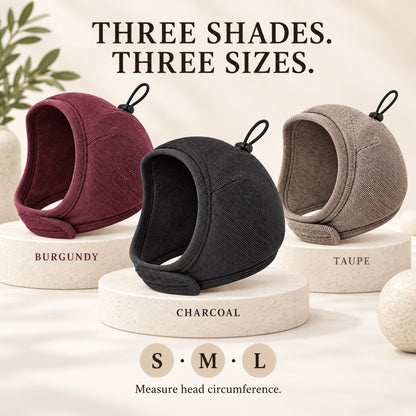 GAVPEPY Polyester Dog Ear Snood, Burgundy, Charcoal or Brown in S, M and L, for covering canine ears during supervised wind, grooming and daily routines, home, travel, grooming and outdoor walks, soft ribbed fabric, an open face and a top adjustment image 4 - 3.jpg