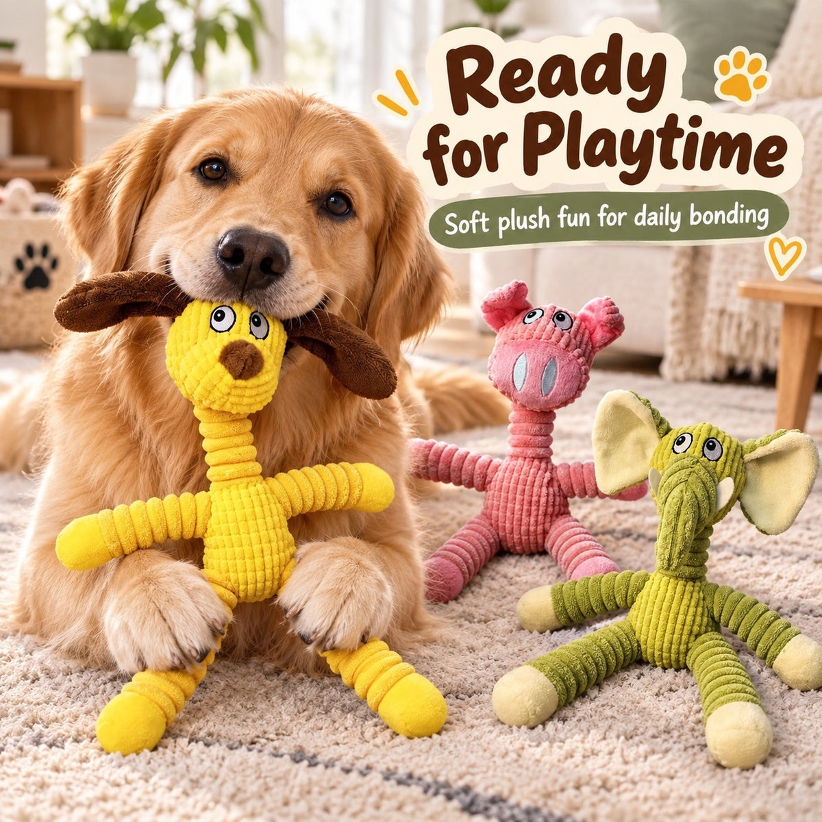 Plush Fabric Plush Squeaky Dog Toy, 3 Styles, By GAVPEPY image 4 - 3.jpg