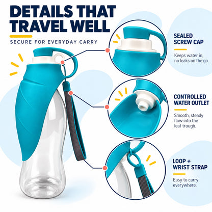 Foldable Silicone Pet Water Bottle, 580 mL, 4 Colors, By GAVPEPY image 4 - 3.jpg
