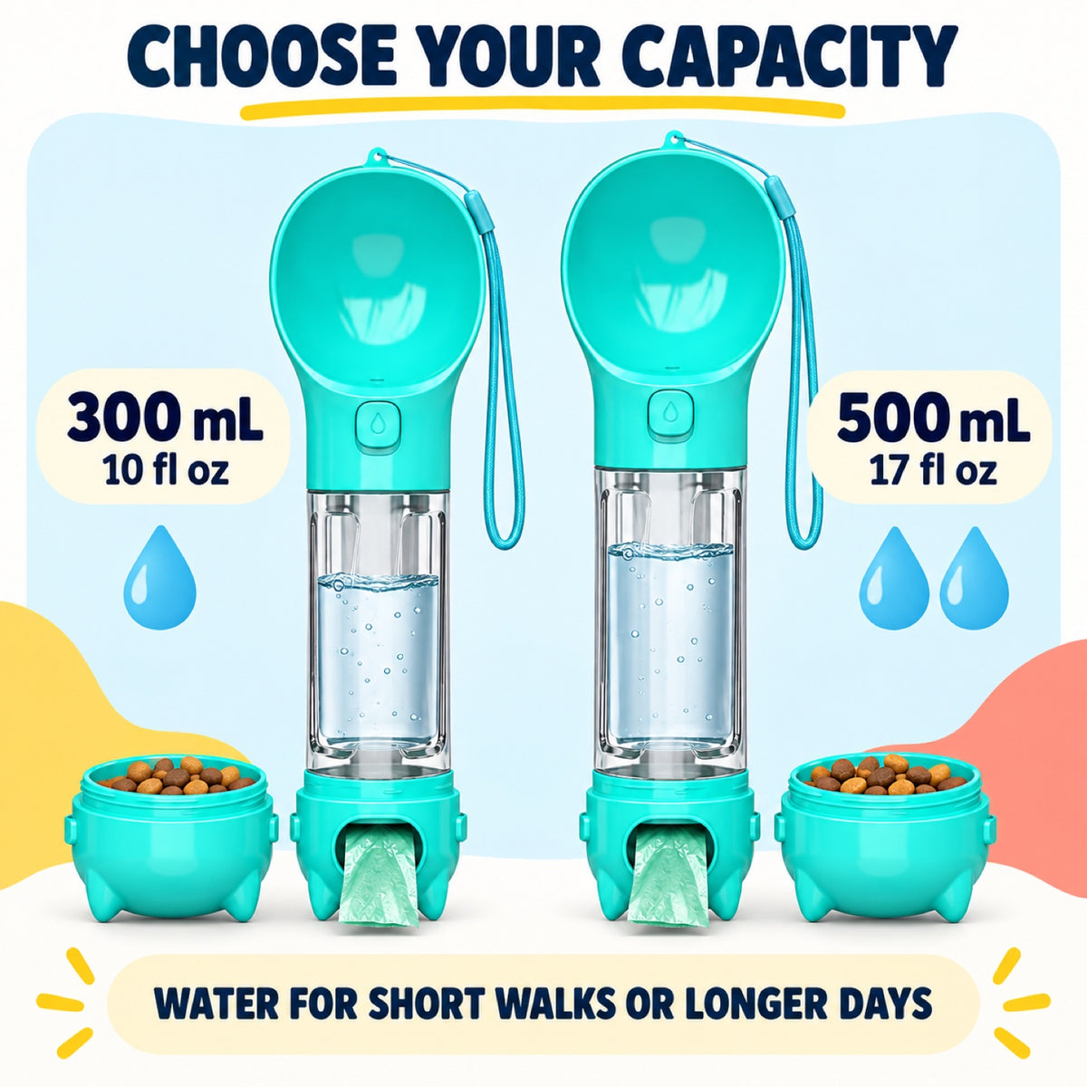 3-in-1 Pet Water Bottle with Waste Bag and Food Containers, By GAVPEPY image 4 - 3.jpg
