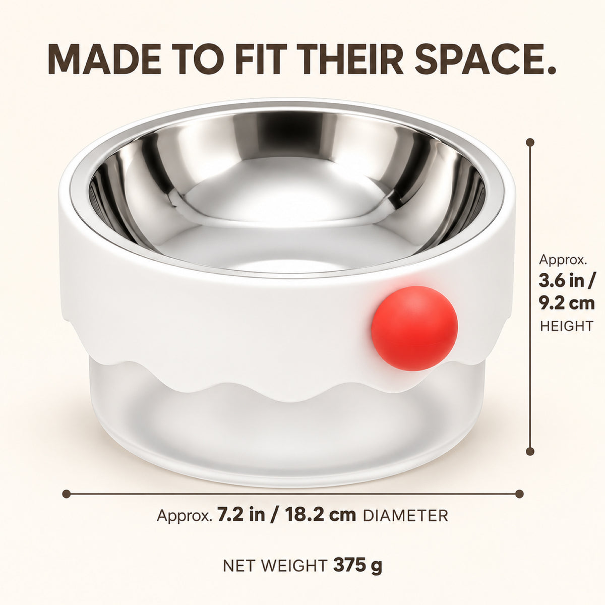 GAVPEPY Plastic Base Pet Bowl with Metal Insert, 18 x 18 x 9 cm, one pictured colorway, for Everyday Dog and Cat Meals or Water at Home, removable-looking round insert inside a wider outer base; a practical feeding setup for daily pet-care routines image 4 - 3.jpg