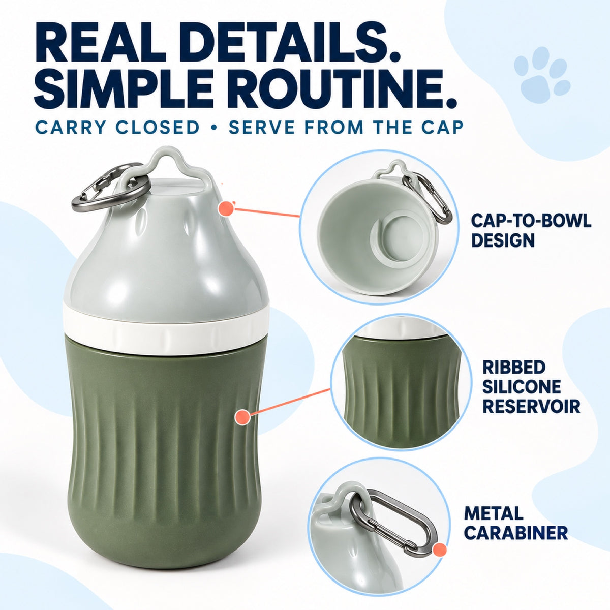 Compact Pet Water Dispenser, 220 or 420 mL, 5 Colors, By GAVPEPY image 4 - 3.jpg
