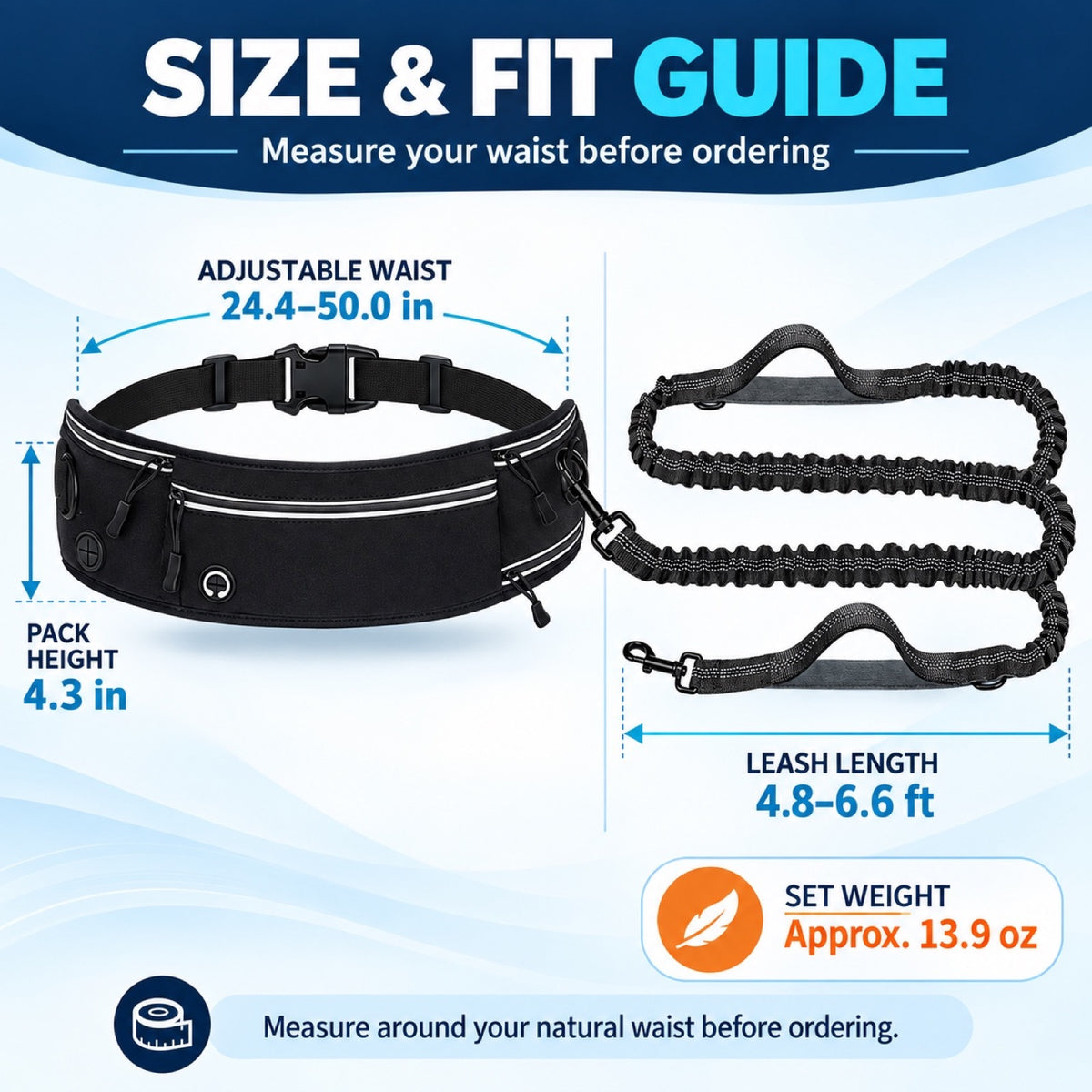Hands-Free Running Dog Leash with Waist Pack, 4 Colors, By GAVPEPY image 4 - 3.jpg