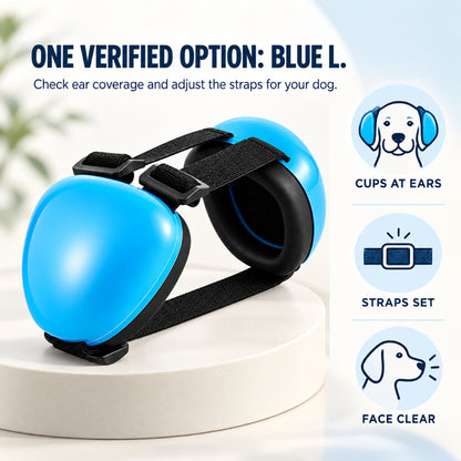GAVPEPY ABS-Shell Blue Dog Ear Muffs with Adjustable Straps, the single Blue L configuration shown in the variant image, for covering the ears during noisy dog-care and outdoor routines, grooming, travel and outdoor routines image 4 - 3.jpg