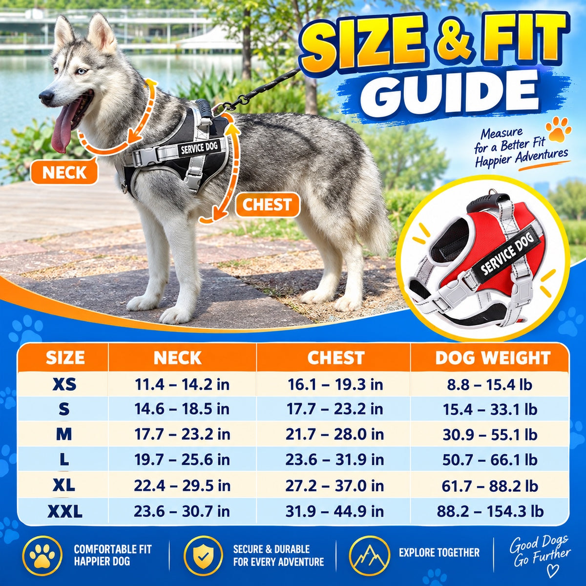Reflective Tactical Dog Harness, 10 Colors and 6 Sizes, By GAVPEPY image 4 - 3.jpg