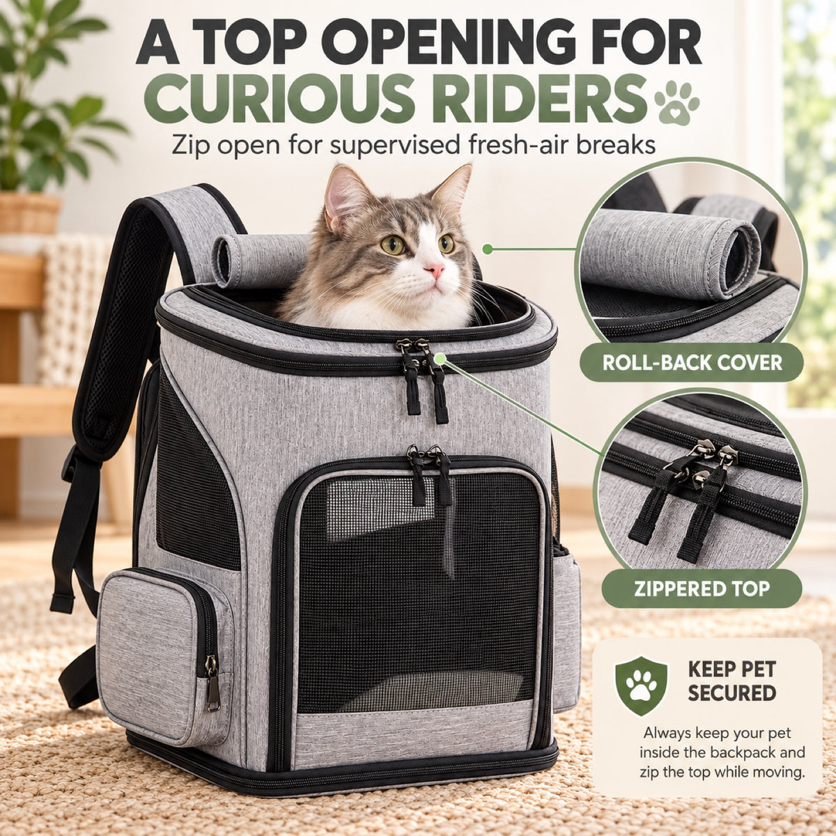 Foldable Head-Out Pet Backpack, By GAVPEPY image 4 - 3.jpg