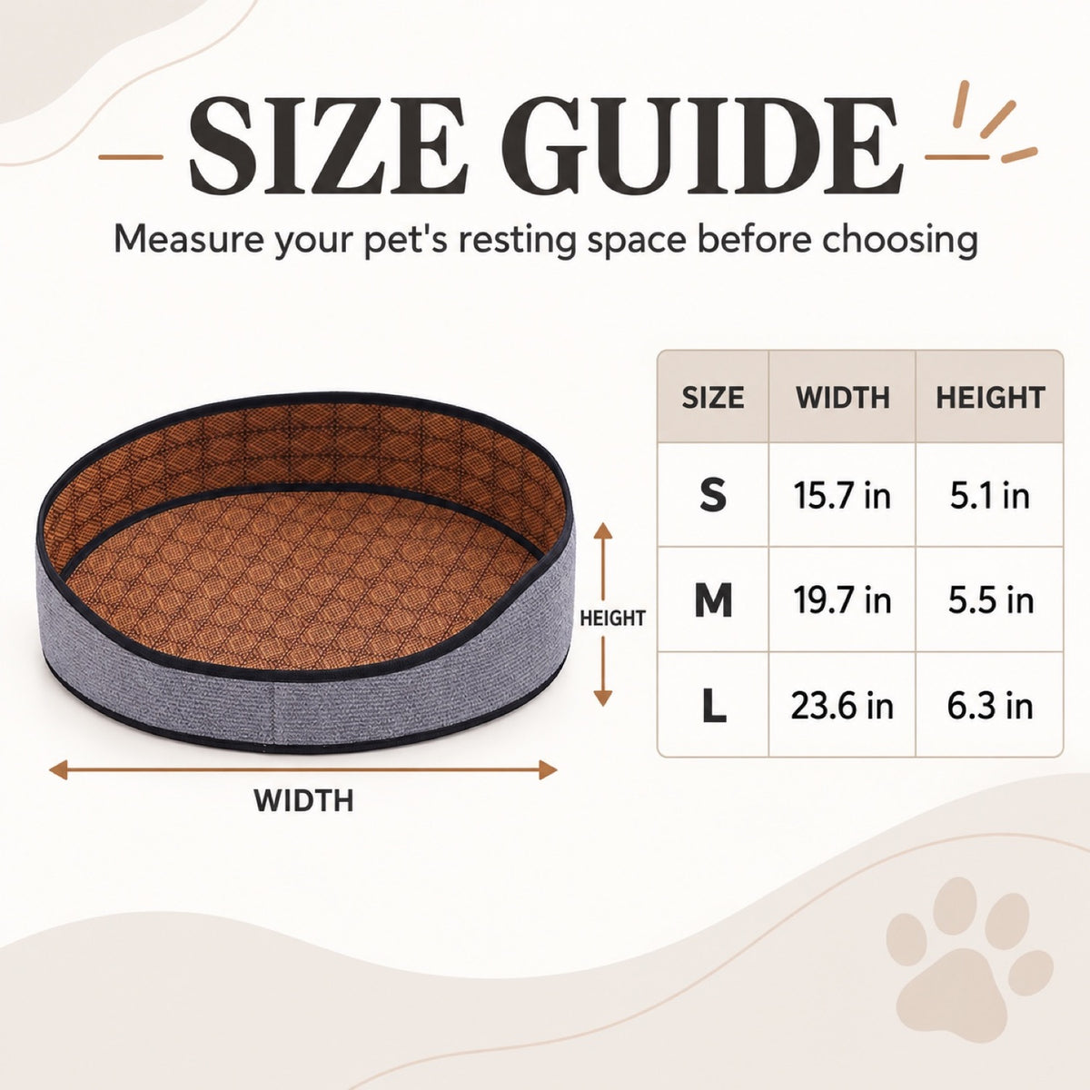 Woven Cooling Pet Bed, 4 Colors & 3 Sizes, By GAVPEPY image 4 - 3.jpg