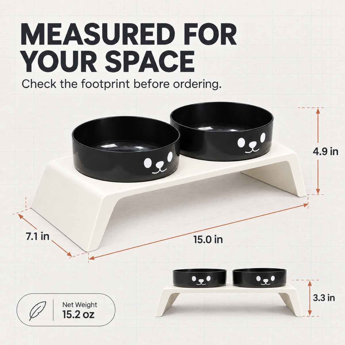 Cat-Face Double Pet Bowl, 2 Colors, By GAVPEPY image 4 - 3.jpg