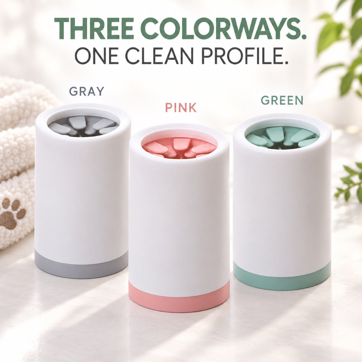 GAVPEPY PP plastic Pet Paw Cleaning Cup, Sizes S, L, Gray, Pink, Green, for cleaning paws after outdoor walks; reusable cup with the selected color and size shown in the product photos; review the selected variant photo for details image 3 - 3.jpg