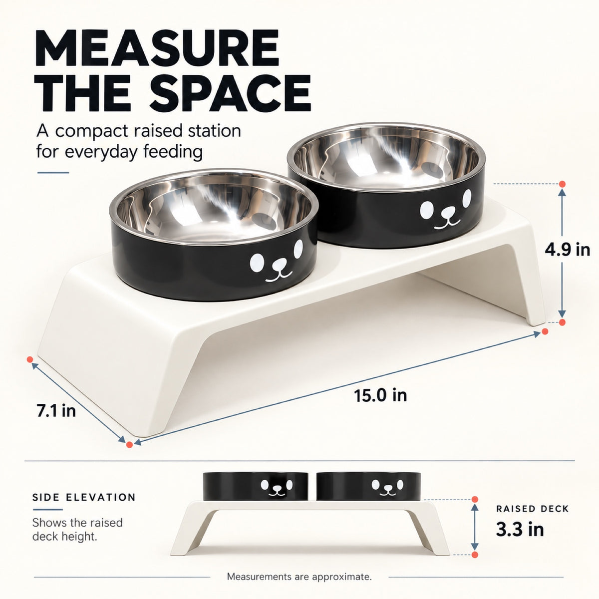 Cat-Face Stainless Steel Double Pet Bowl, 2 Colors, By GAVPEPY image 4 - 3.jpg