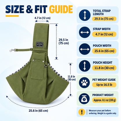 Foldable Pet Sling Carrier with Safety Clip, 13 Colors, By GAVPEPY image 4 - 3.jpg