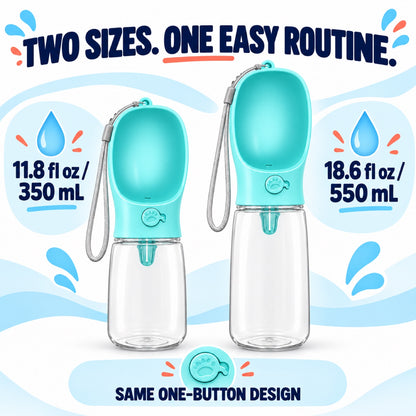 Portable Pet Water Bottle, 350 or 550 mL, 3 Colors, By GAVPEPY image 4 - 3.jpg