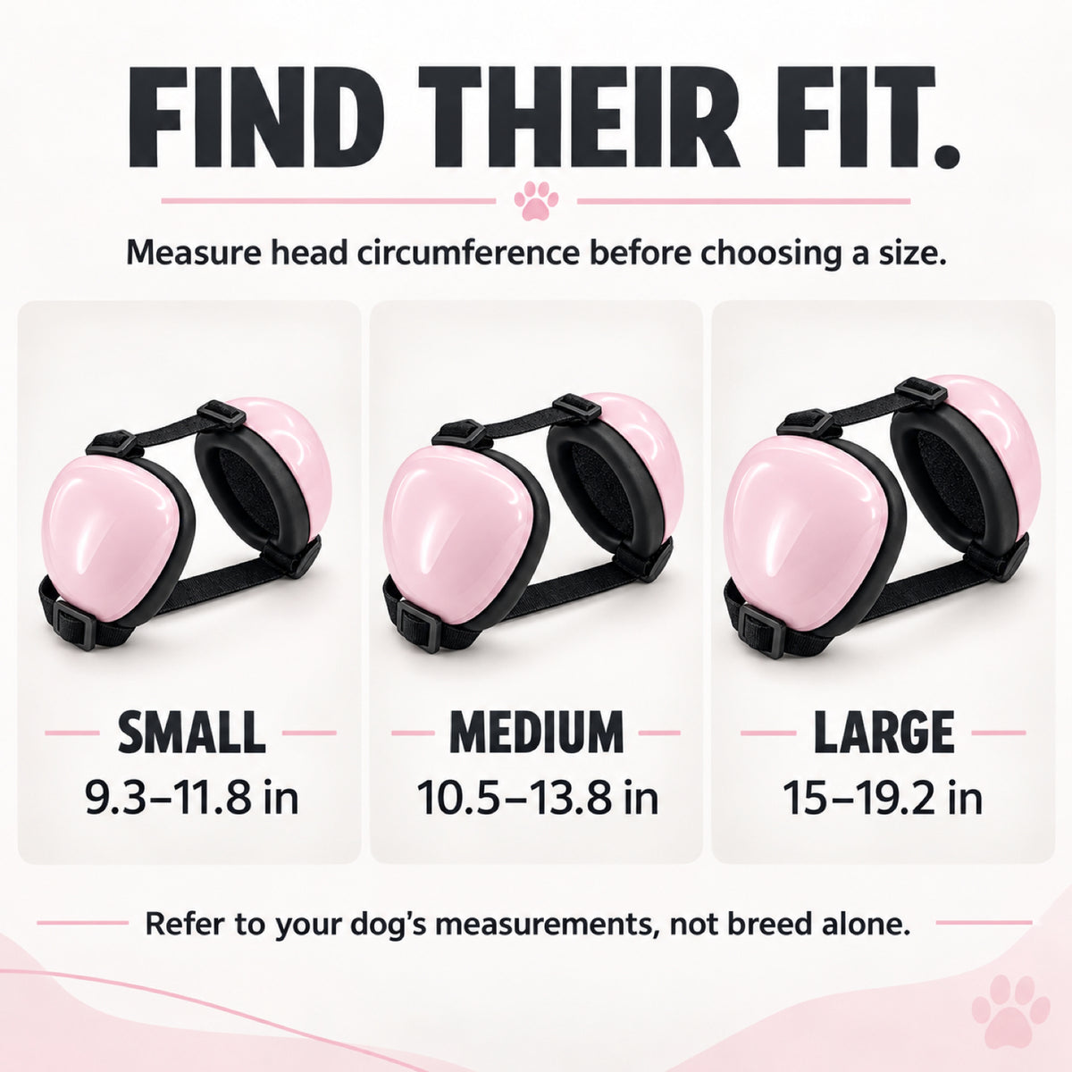 GAVPEPY ABS-Shell Adjustable Dog Ear Muffs, selected S, M and L sizes in Pink, Blue, Orange, Black, Red, Purple, White or Green, for covering canine ears during supervised noisy routines, home, travel, grooming and outdoor events image 4 - 3.jpg
