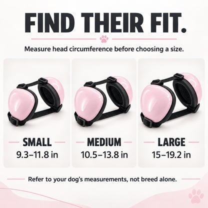 GAVPEPY ABS-Shell Adjustable Dog Ear Muffs, selected S, M and L sizes in Pink, Blue, Orange, Black, Red, Purple, White or Green, for covering canine ears during supervised noisy routines, home, travel, grooming and outdoor events image 4 - 3.jpg