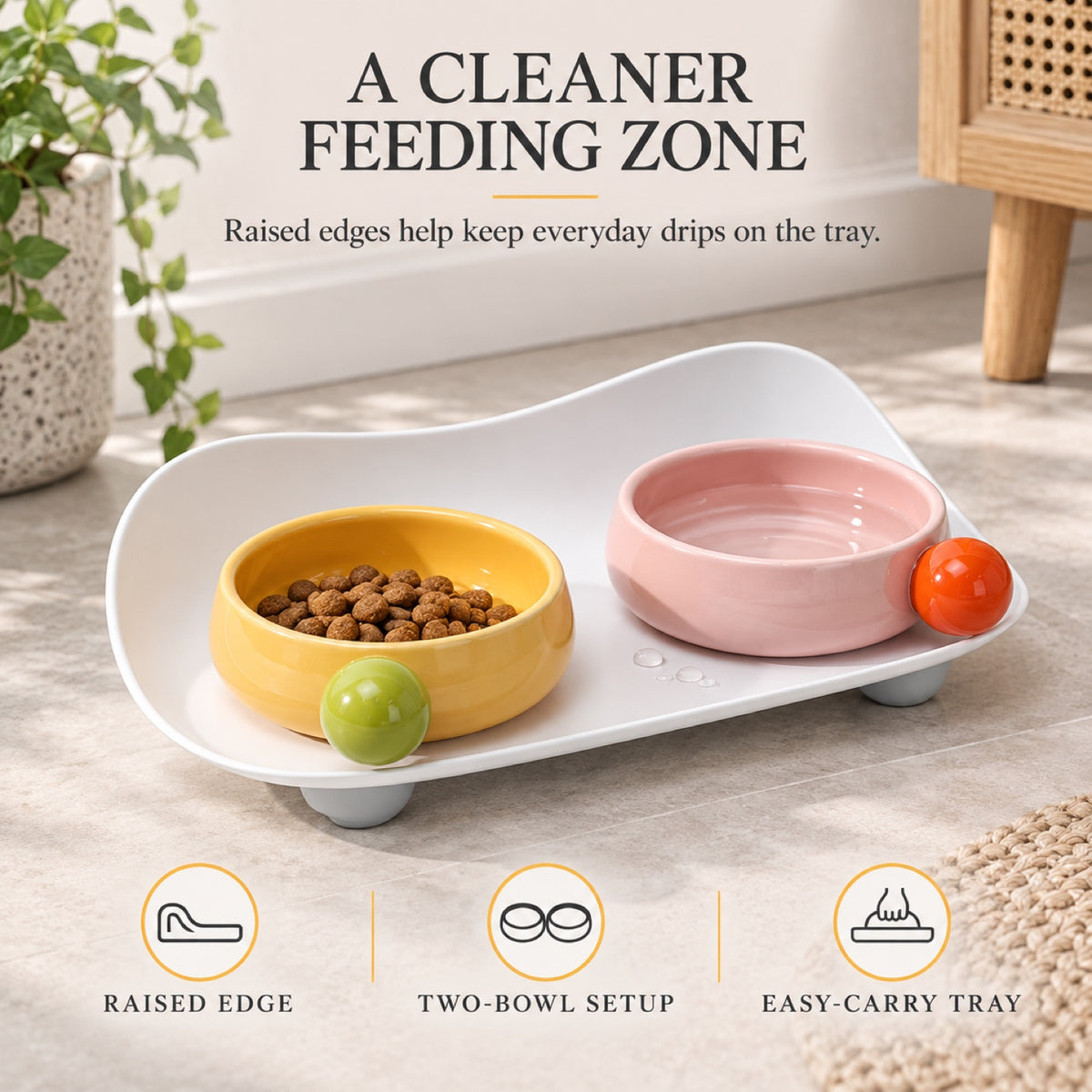 Candy-Color Ceramic Double Pet Bowl Set, 3 Colors, 37 cm, By GAVPEPY image 4 - 3.jpg