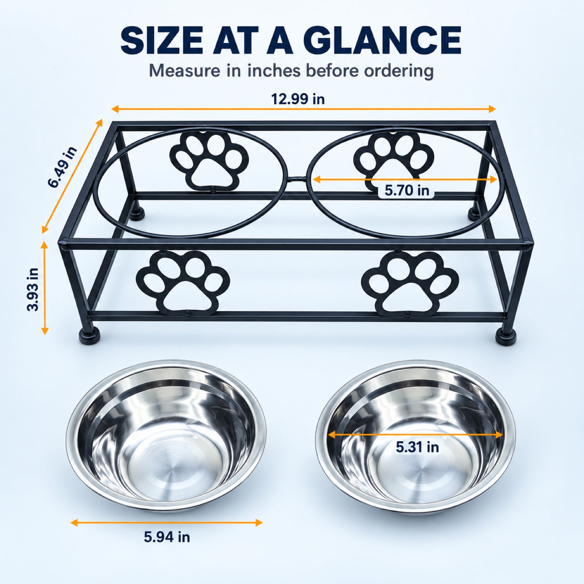 Raised Stainless Steel Double Pet Bowl with Stand, By GAVPEPY image 4 - 3.jpg