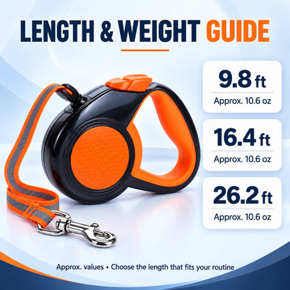Reflective Retractable Dog Leash, 2 Colors and 3 Lengths, By GAVPEPY image 4 - 3.jpg