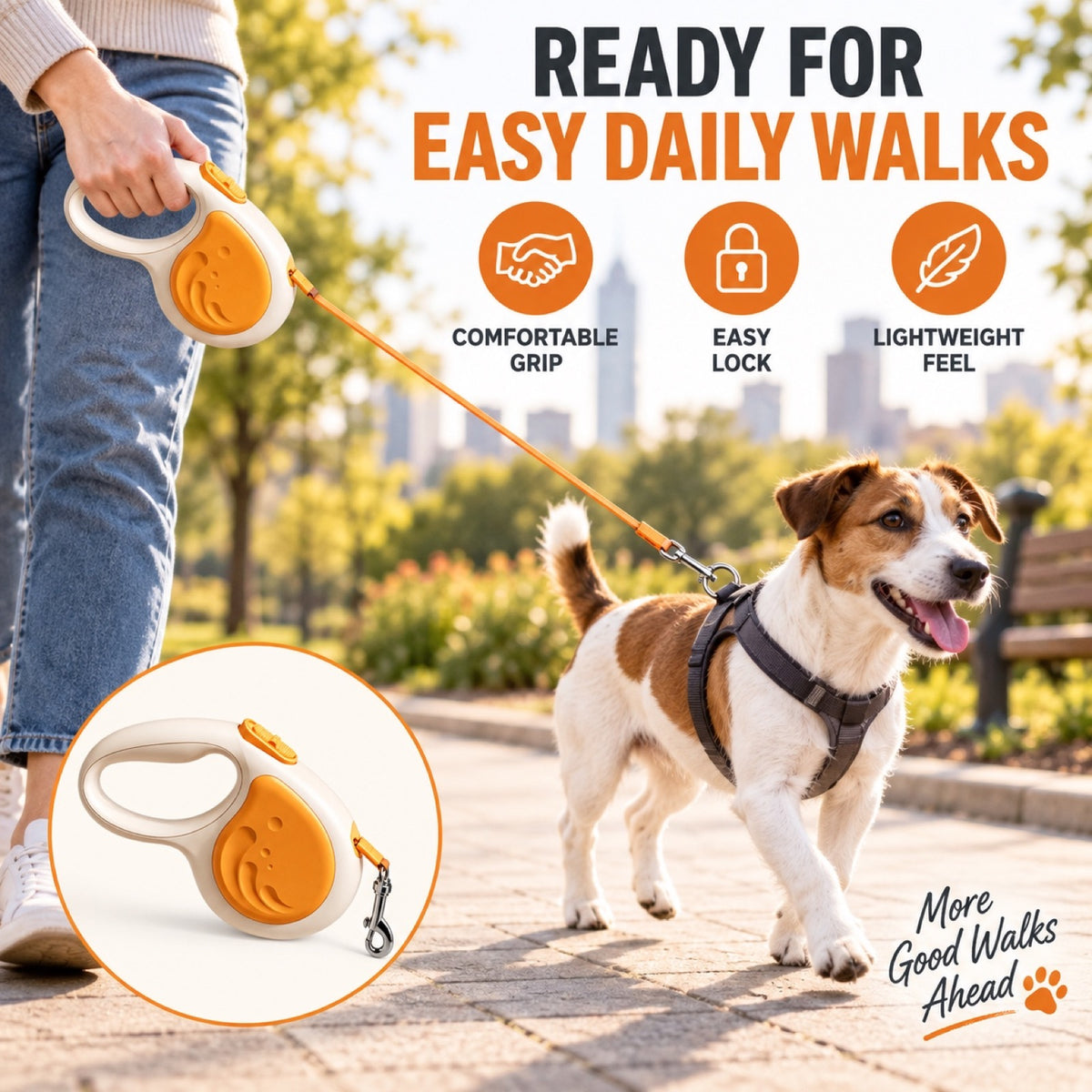 Whale-Shaped Retractable Dog Leash, 2 Colors and 2 Lengths, By GAVPEPY image 5 - 4.jpg