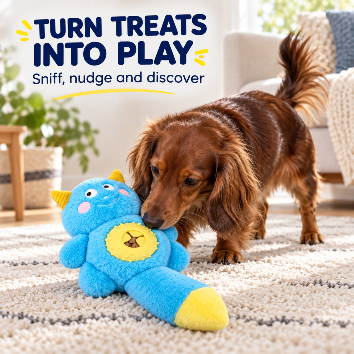 Plush Monster Treat-Dispensing Dog Toy, 3 Colors, By GAVPEPY image 5 - 4.jpg