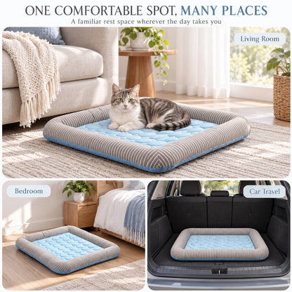 Ice Silk Stripe Cooling Pet Bed, 3 Colors & 4 Sizes, By GAVPEPY image 5 - 4.jpg