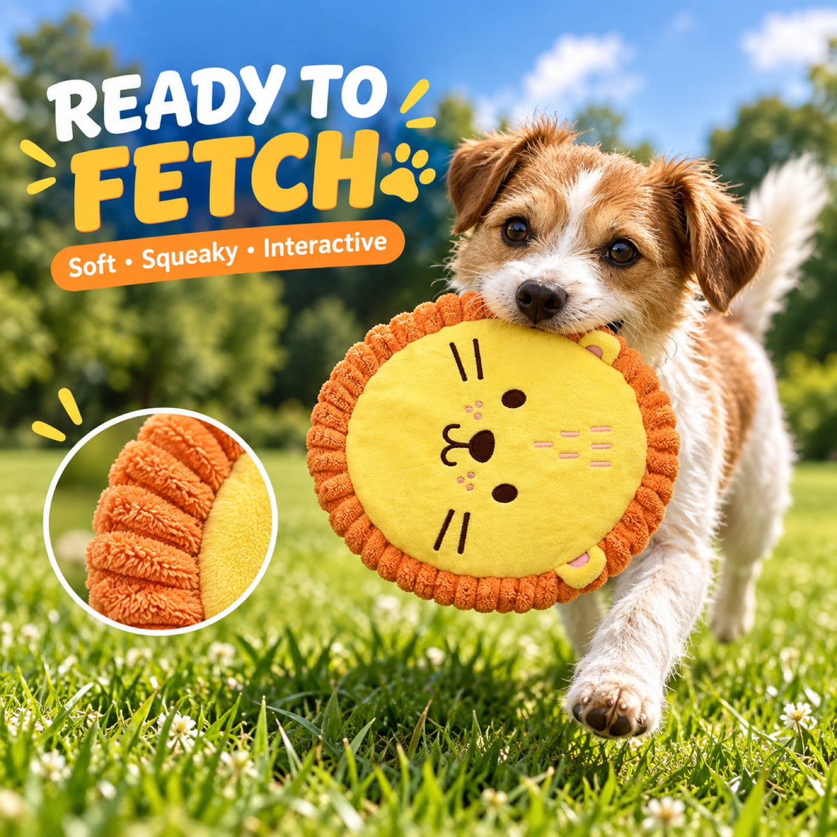 Plush Squeaky Flying Disc Dog Toy, 2 Styles, By GAVPEPY image 5 - 4.jpg