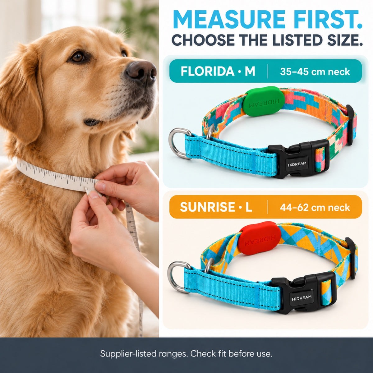 GAVPEPY Polyester Half-Check Dog Collar, Sizes L, M, Sunrise Pattern, Florida Pattern, for neighborhood walks, park visits and daily dog wear; an adjustable neckwear option for supervised walks and everyday outings image 5 - 4.jpg