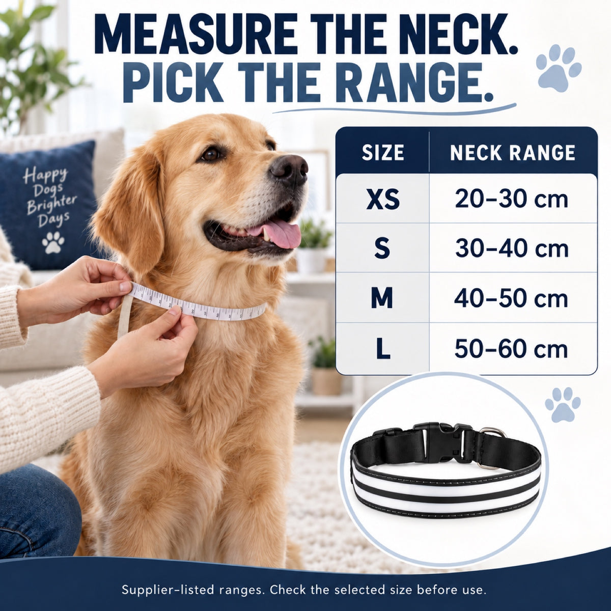 GAVPEPY Nylon Light-Up Dog Collar, Sizes XS, S, M, L, 5 color or pattern options, for neighborhood walks, park visits and daily dog wear; an adjustable neckwear option for supervised walks and everyday outings image 5 - 4.jpg