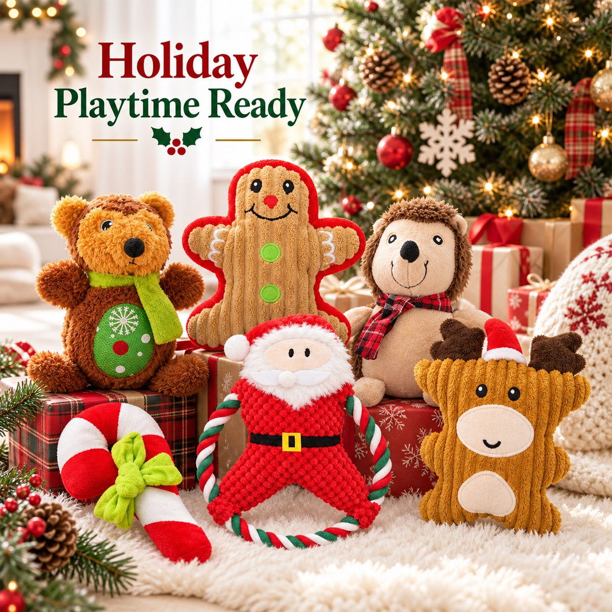 Plush Fabric Christmas Dog Toy, 8 Styles, By GAVPEPY image 5 - 4.jpg