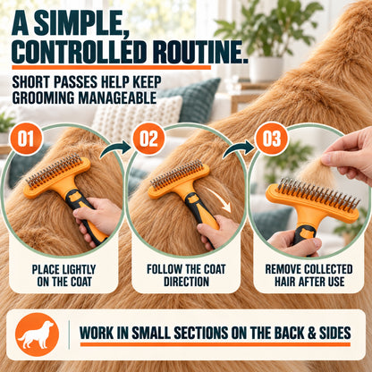 Double-Row Pet Grooming Rake, 5 Colors, By GAVPEPY image 5 - 4.jpg