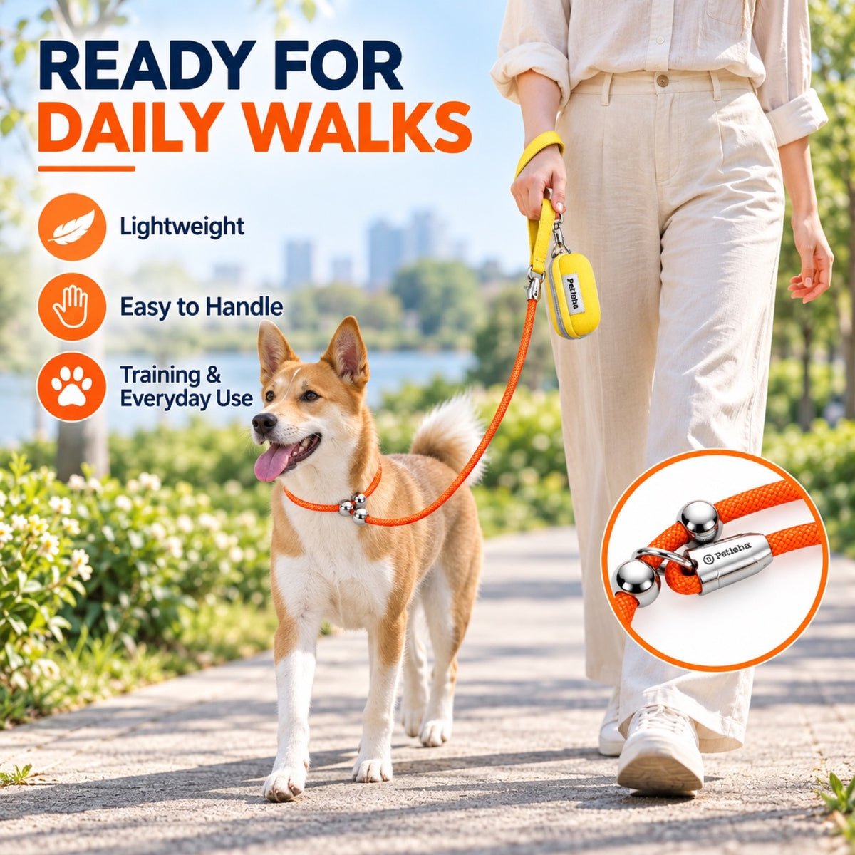 Integrated Slip-Lead Dog Leash Set with Storage Bag, 27 Options, By GAVPEPY image 5 - 4.jpg