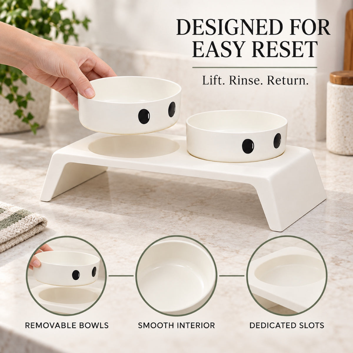 Big-Eyes Double Pet Bowl, 2 Colors, By GAVPEPY image 5 - 4.jpg