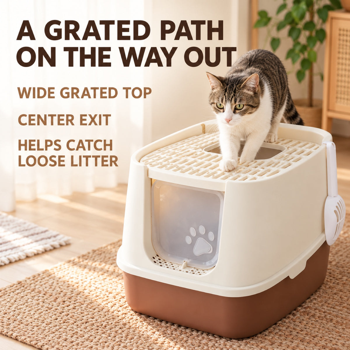 GAVPEPY Extra Large Top-Entry Enclosed Cat Litter Box, 2 Options image 5 - 4.jpg